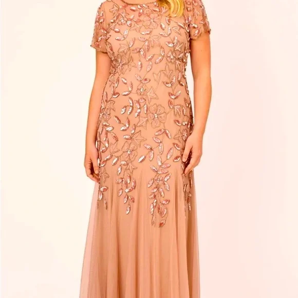 green emerald velvet dress Sample Adrianna Papell 40409 Bridesmaid / Prom Dress